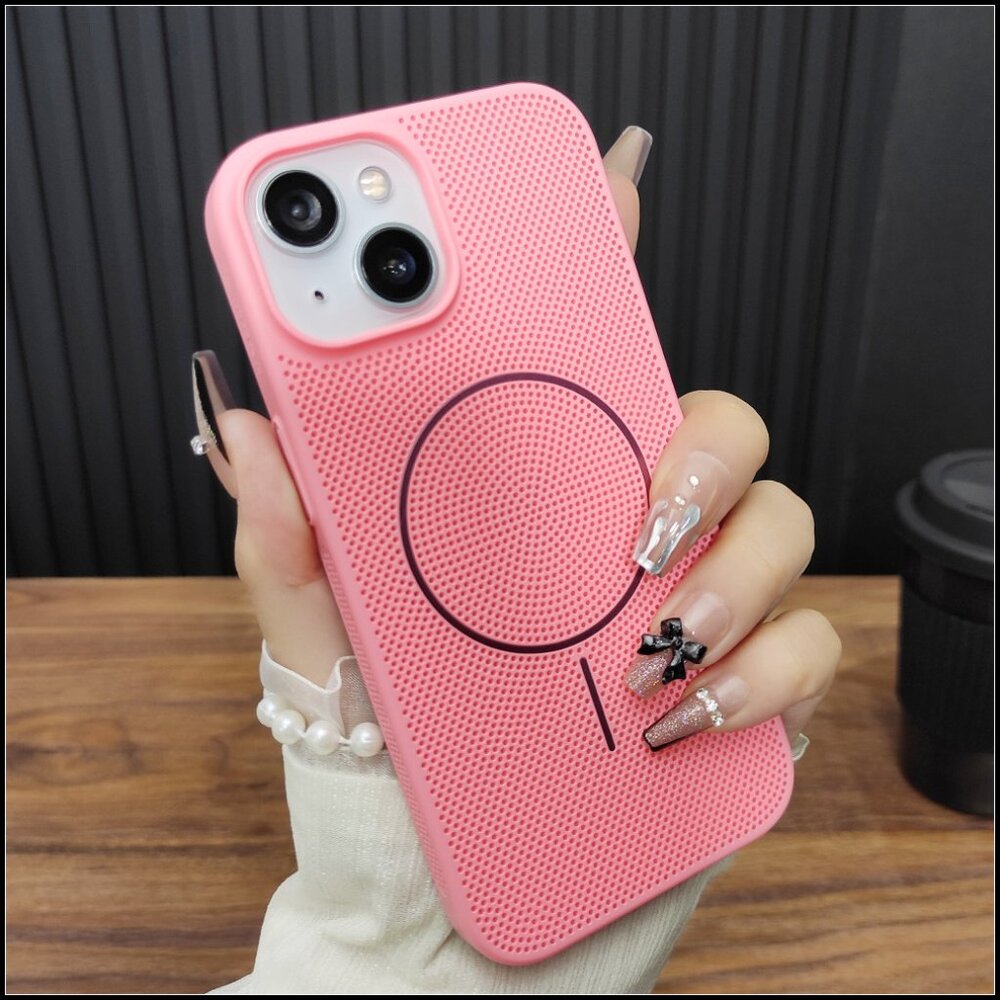 Bright Pink Perforated MagSafe Case